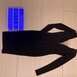 Black long sleeve dress with cut out